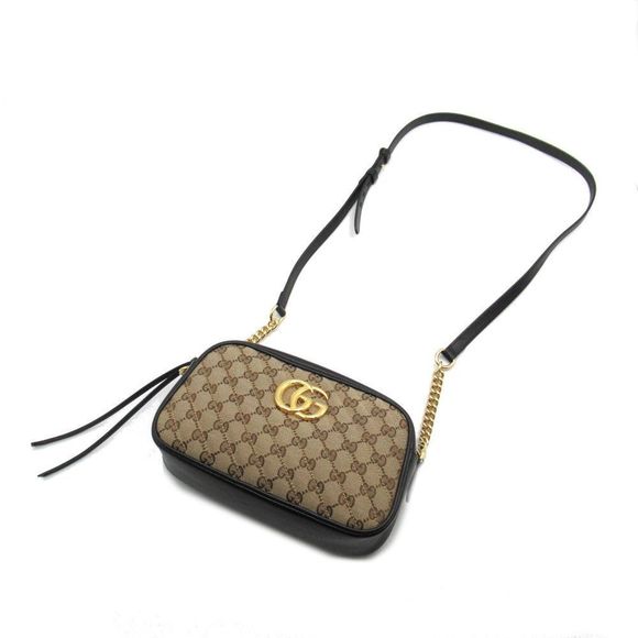 Gucci Marmont Brown Canvas GG Small Bag Shoulder Bag - Picture 1 of 6